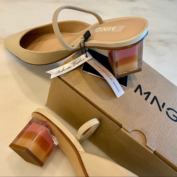 Mango Slingback BoneLeather/Lucite-color Collab - Picture 4 of 7